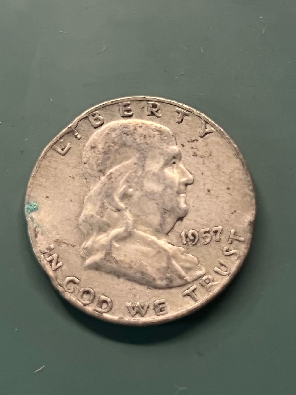 1951 Franklin Half Dollar Silver Coin - Classic Silver Tone